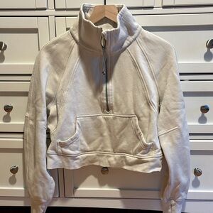 lululemon athletica Cream scuba funnel Neck Sweatshirt